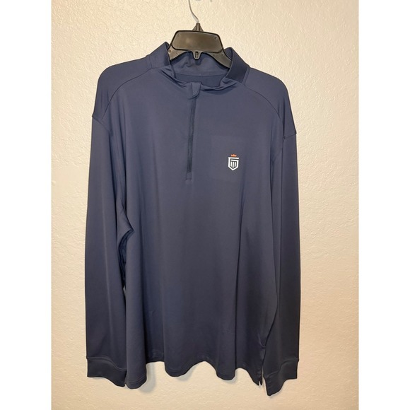 Greatness Wins Pullover Mens XXLarge Navy Blue Long Sleeve Golf Shirt - Picture 1 of 3